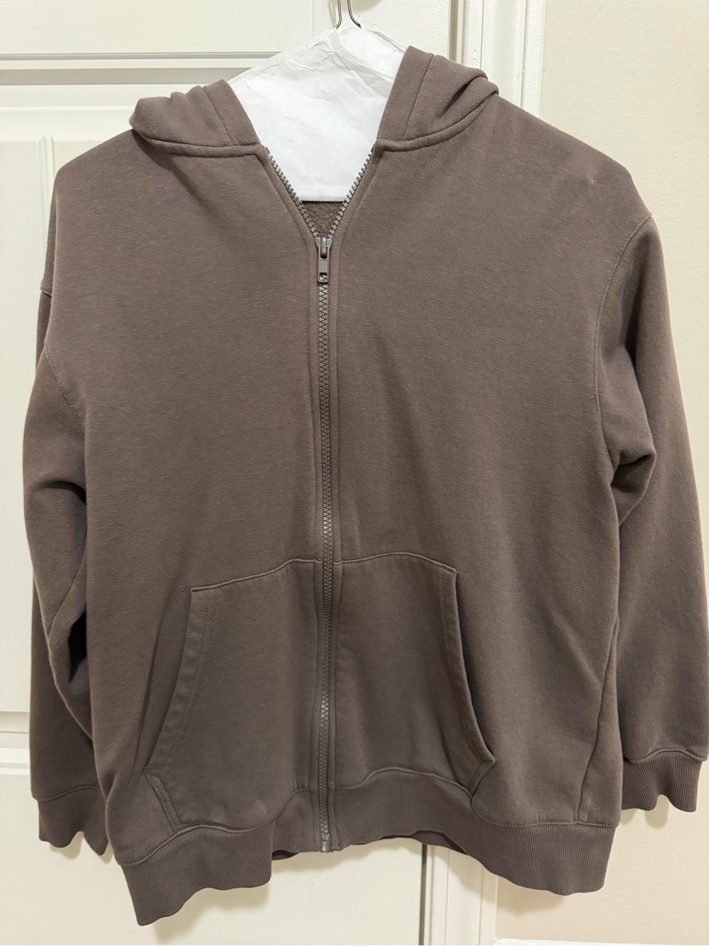 H&M Soft Pullover Hoodie in Taupe Brown